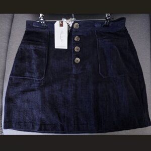 BLU PEPPER Corduroy Mini Skirt With Front Pockets
